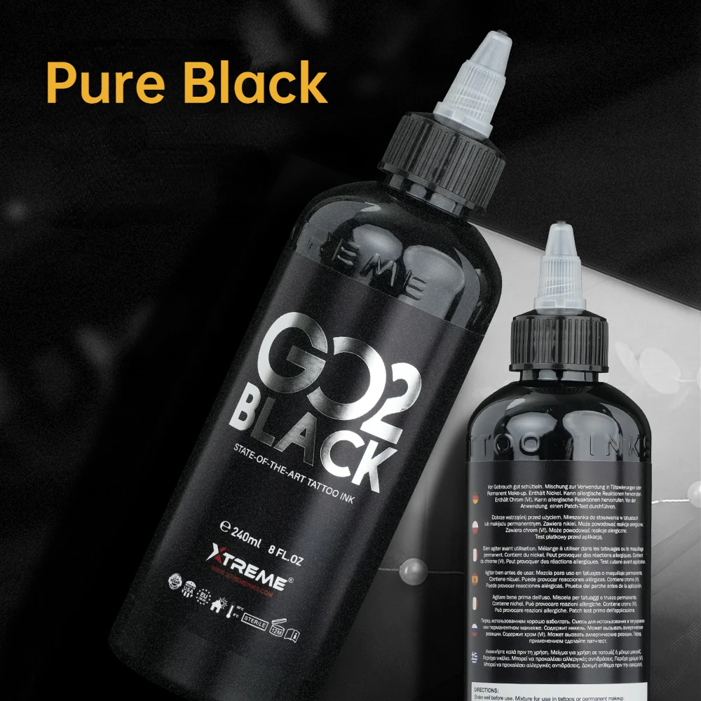 

8oz Pure Black High Quality Tattoo Inks Professional Microblading Pigment Cutting Fogging Natural Extraction Tattoo Ink Supplies