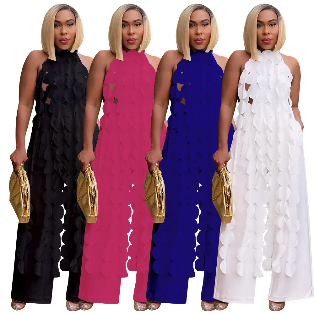 

Elegant Women's Two-piece Set Sexy Backless Lace Up Long Top Wide Leg Pants Fashion Set 2025 Spring/summer