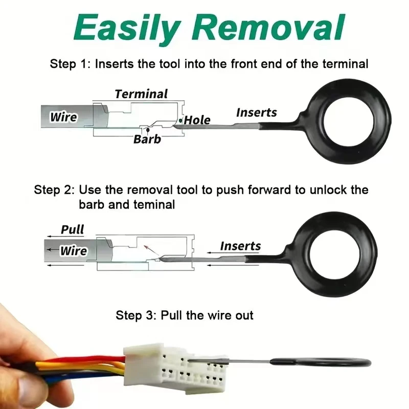 38pcs terminal disassembly tool, car terminal harness plug, unplug connector, crimp pin, return pin, disassembly tool set