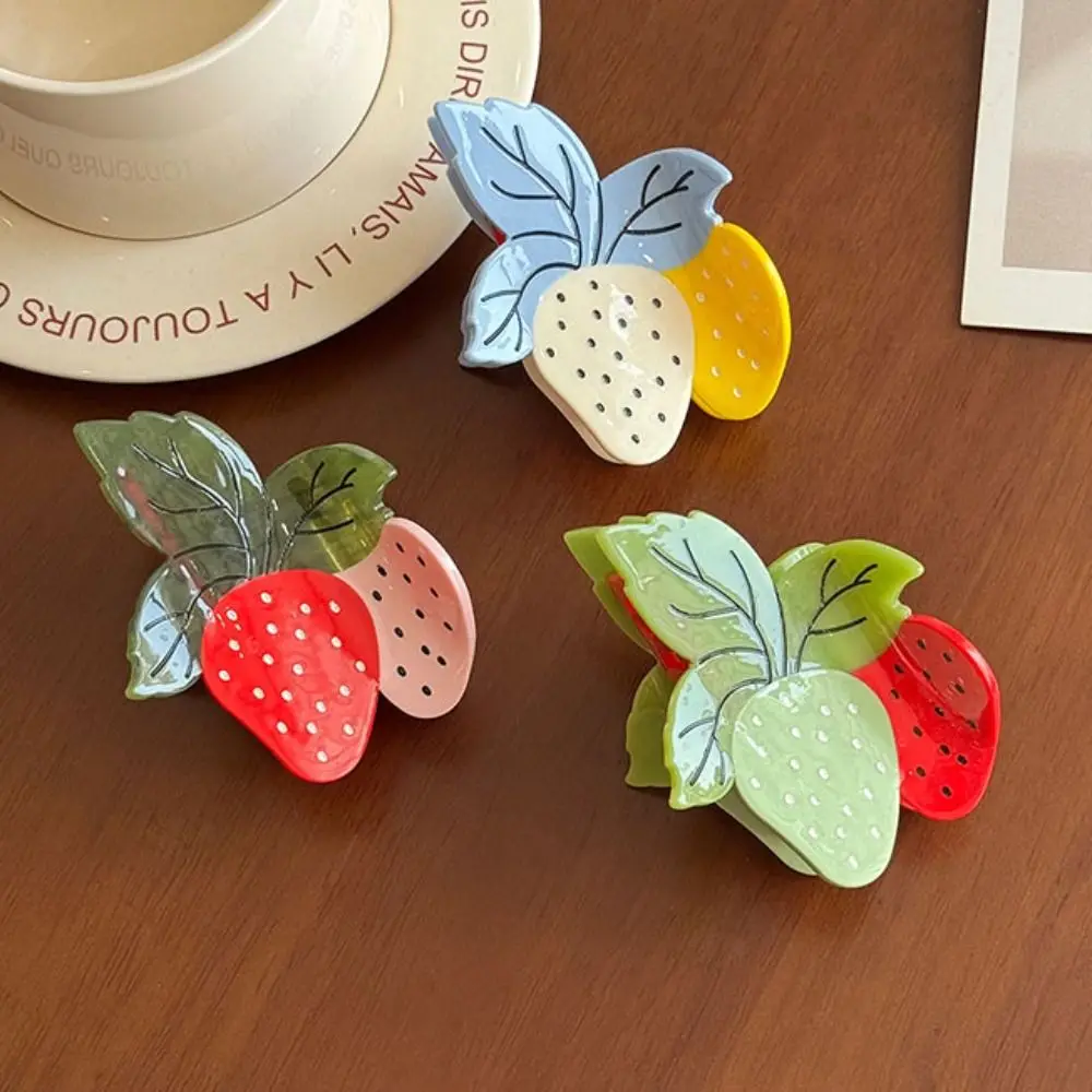 

Elegant Sweet Strawberry Acetate Hair Clip Delicate Hair Clips Fruit Acetate Claw Clip Cute Ponytail Shark Clip Outdoor
