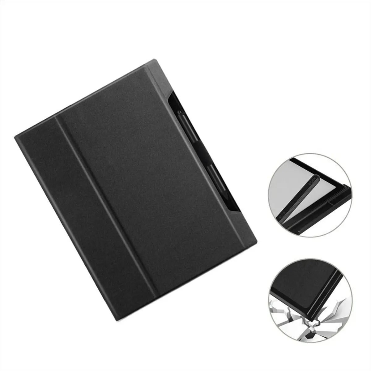 Foldable E-Reader Case Paste Type with Pen Slot Back Cover Wear- Leather Protective Shell for -RP1