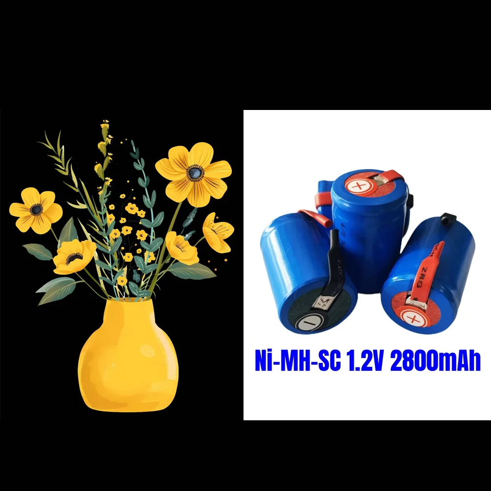🛠️ !~ 1.2V Ni-MH SC 2800mAh 21410Rechargeable battery for Vacuum cleaner Sweeper Drone Electric drill battery DIY nickel sheet
