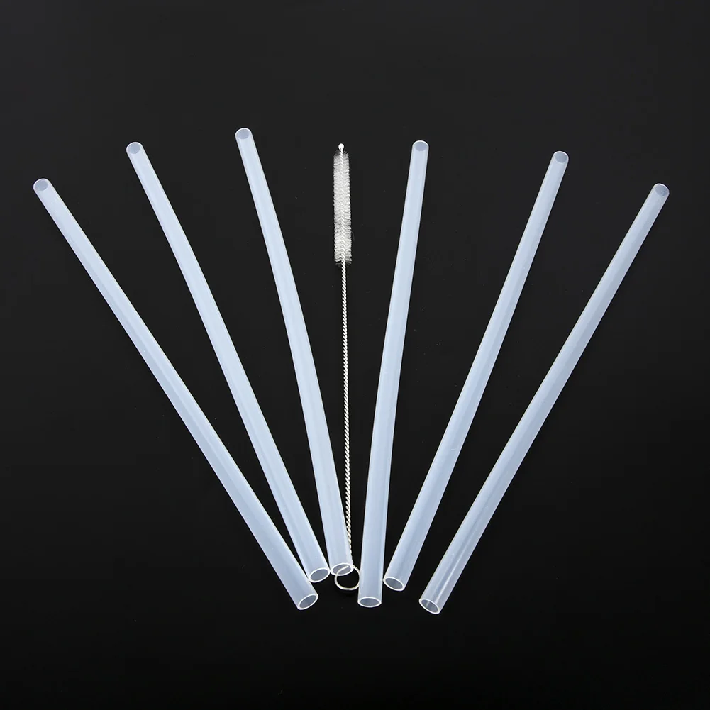 1 Set Outdoor Riding Straw Accessories Replacement 6x Straws +1x Cleaning Brush Set For Hydro Flask Wide Mouth Bottle