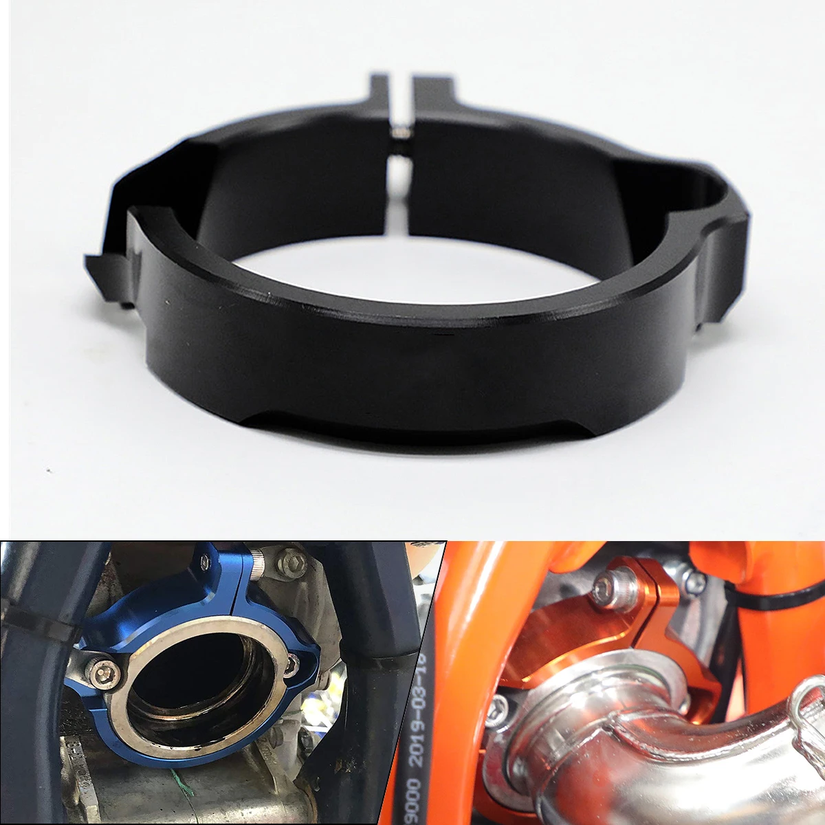 Motocross Aluminum Motor Exhaust Flange Guard Tip Muffler Pipe Clamp For Husqvarna TE TC TX GasGas EX EC MC 250 300 2017-2022