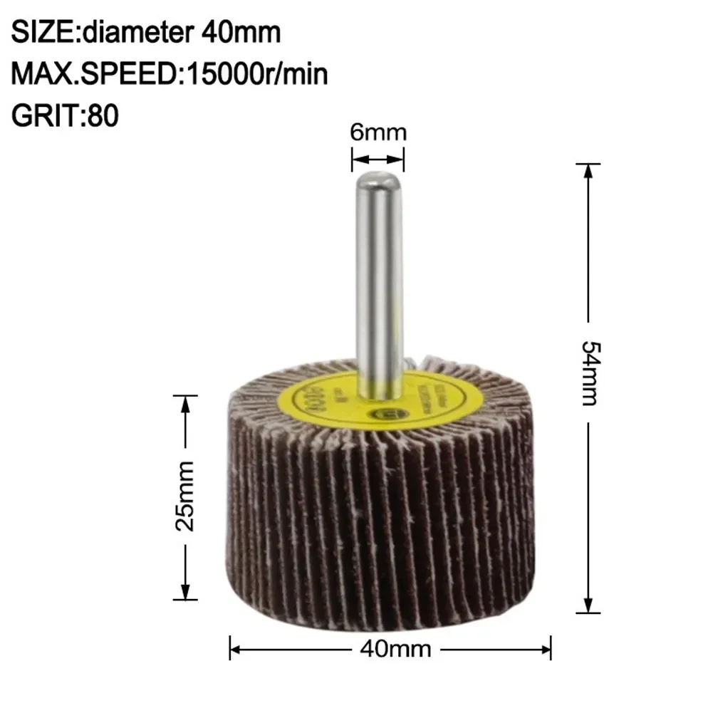 Cabeça lixa roda 80 grão para móveis para artesanato para moldes moldagem polimento 80/60/50/40/30/25/20/16mm