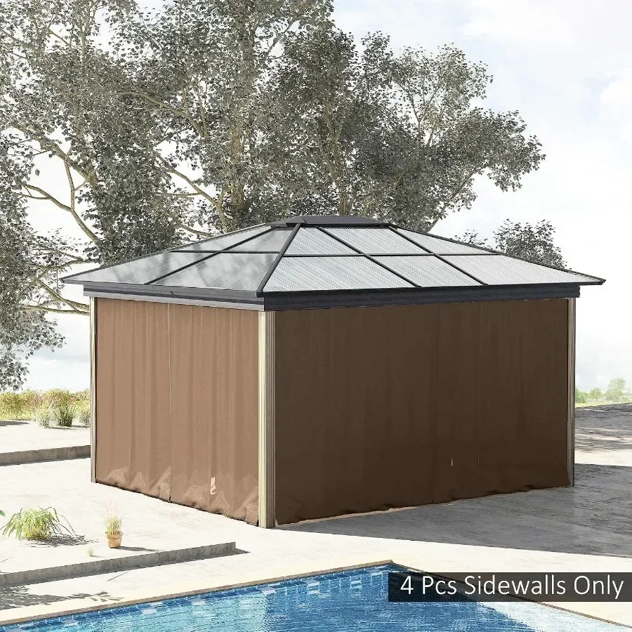 Universal Gazebo Sidewall Curtains Set, Hooks
