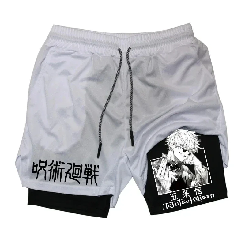

Anime Jujutsu Kaisen Compression Shorts for Men Quick Dry Athletic Shorts Pocket Performance Gym Workout Fitness men shorts