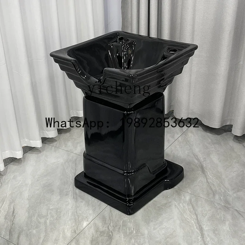 Z2-28   Vertical Shampoo Bed Quick Cut Shampoo Basin Bidet Hair Salon Flush Ceramic Basin