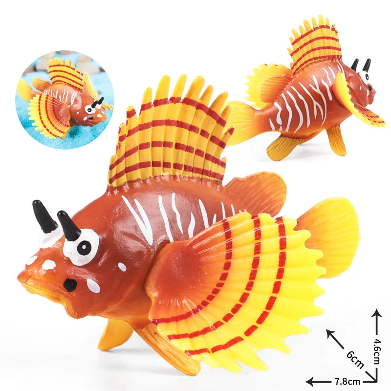 Children's Science Education Cognitive Toys Simulation Plastics Marine Animal Lionfish Model Early Childhood Enlightenment Aids