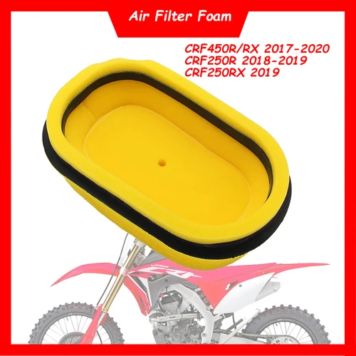 Imagen 1 del producto Limpiador de filtro de aire para motocicleta, filtro de entrada de aire, esponja de espuma doble para Honda CRF250R CRF250RX 2018-2019 CRF450R CRF450RX 2017-2020