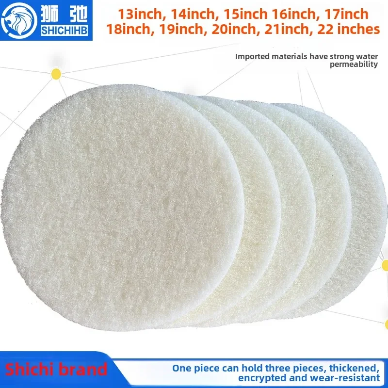 Almofada de polimento preta branca vermelha para polimento de limpeza de solo e motocicleta, conjunto de 13,15,16, polegadas