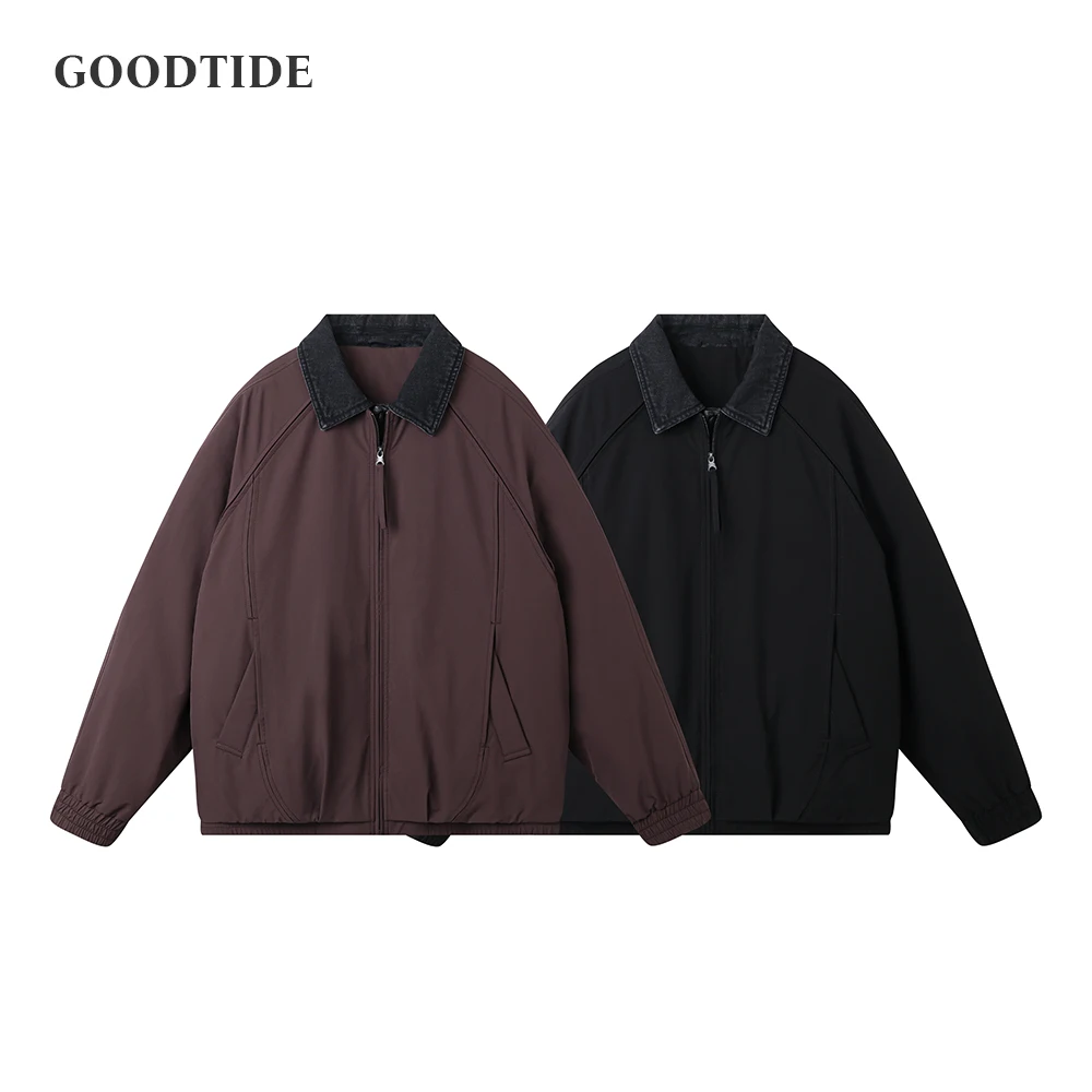 

Fashion Men's 90 White Duck Down Denim Lapel Jacket Down Jacket 2025 Winter New Retro Loose Casual Long Sleeve Top Coat Jacket