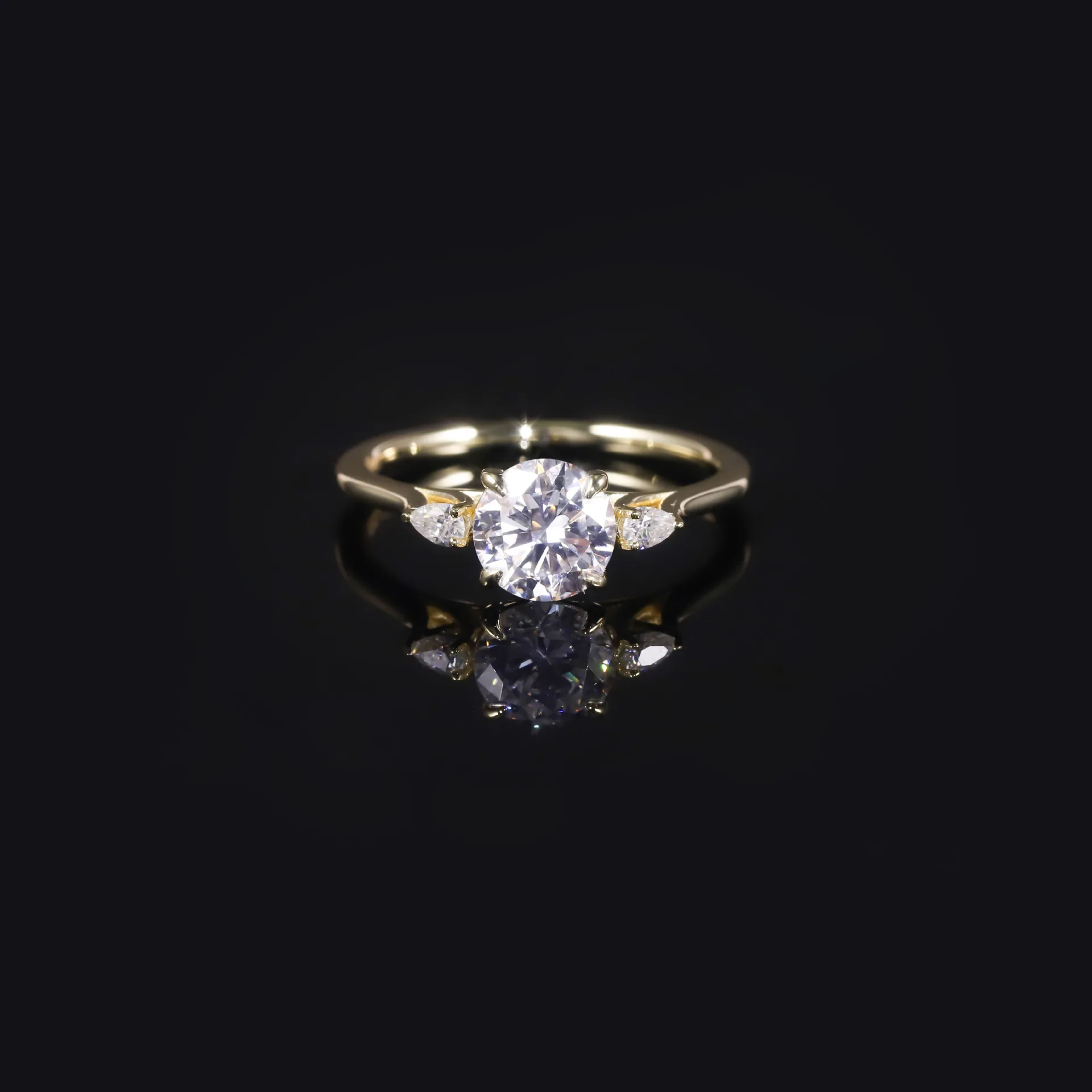 Veeie Veein Jewelry S925 Sterling Silver Set With Cultured Diamond 1 Carat Wedding Ring Ngtc Certificate Three Stone Ring Ins St