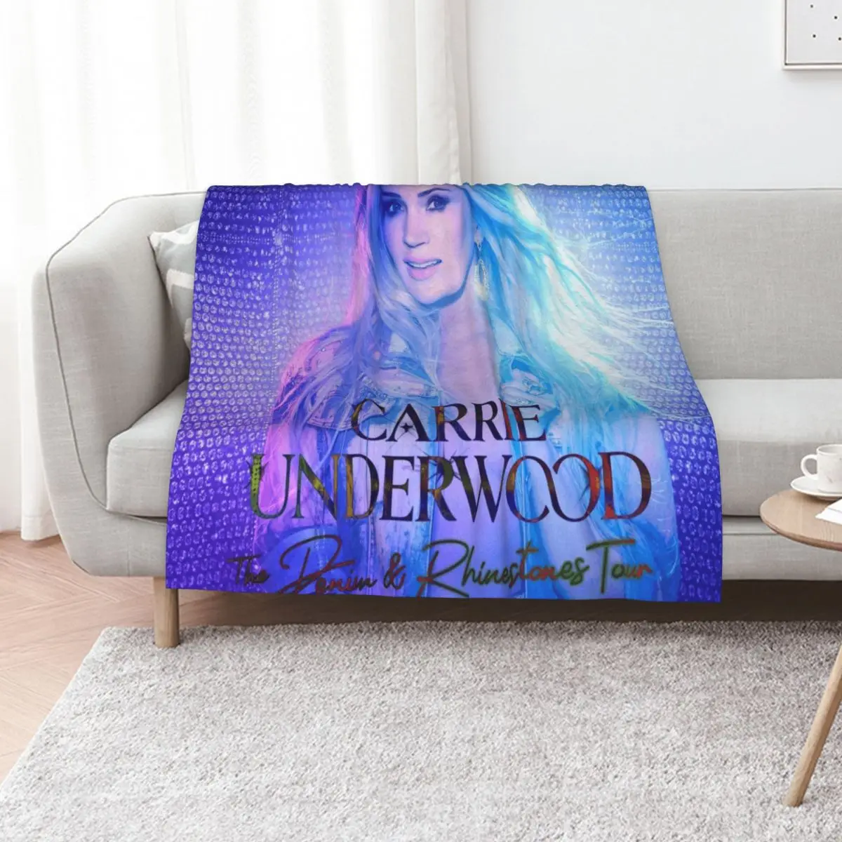 denim & rhinestones carrie tour 2022 masmay Throw Blanket Sofa Throw christmas gifts Luxury Polar Luxury St Heavy Blankets