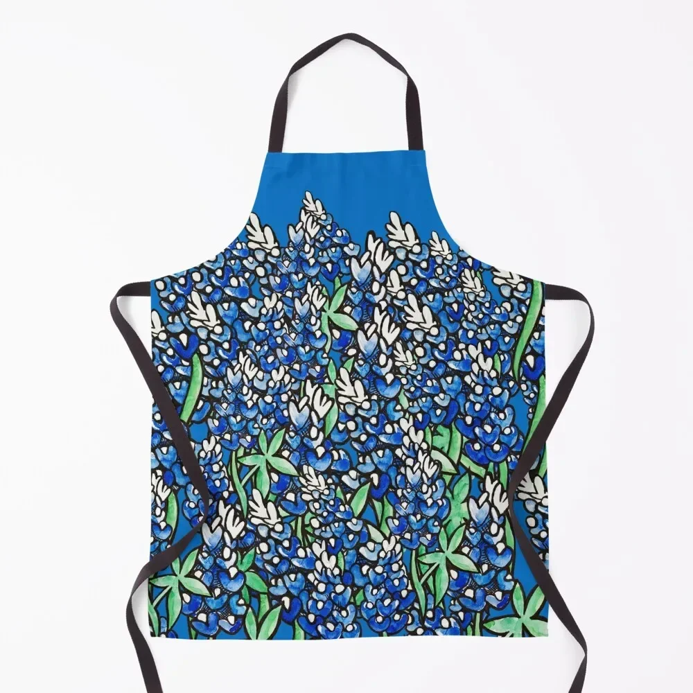 

Texas Bluebonnets Apron restaurant accessories women's work Apron