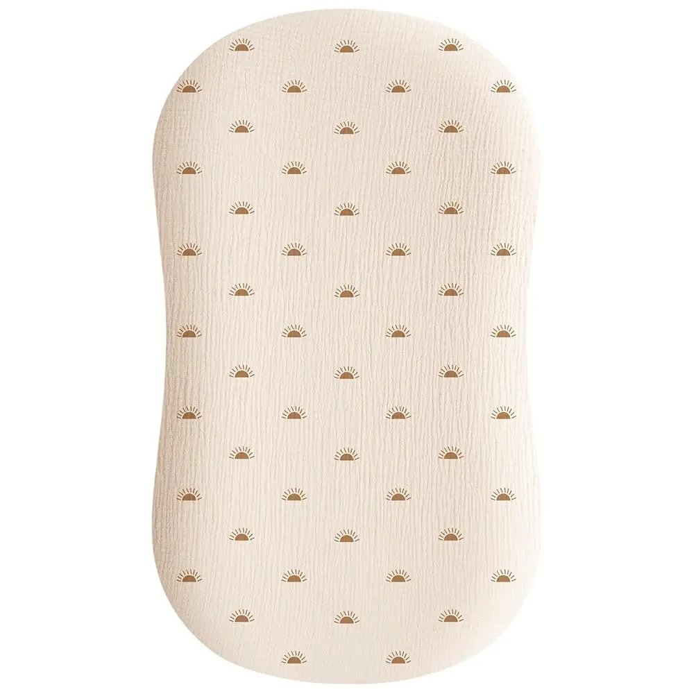 

Муслиновый чехол для детского шезлонга, 1 упаковка, 100% хлопок, простыни для шезлонгов для новорожденных, мягкий и дышащий чехол для детского гнезда, только чехол (солнце)