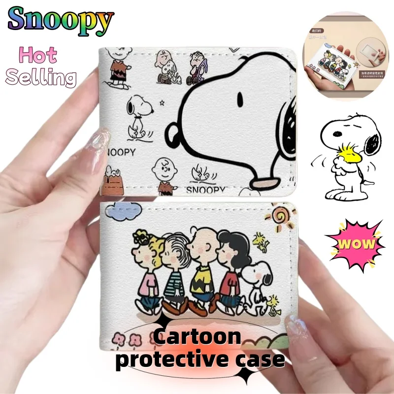

New Snoopy Anime Peripheral Cartoon Cute Fashion Vehicle Driver's License 2-in-1 Protective Leather Case, Gift for Friends