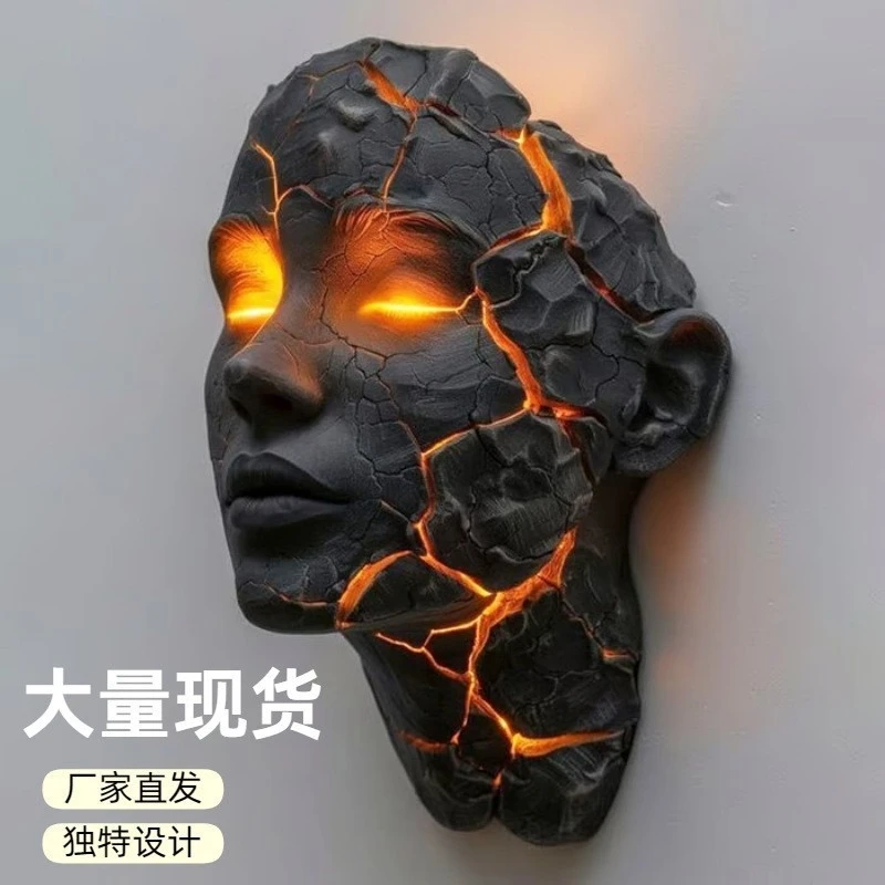 Resin Portrait Wall Broken Soul Figurine Hanging Ornament Wall Decor For Gothic Living Room Wall Mounted For Home Bar Cafe