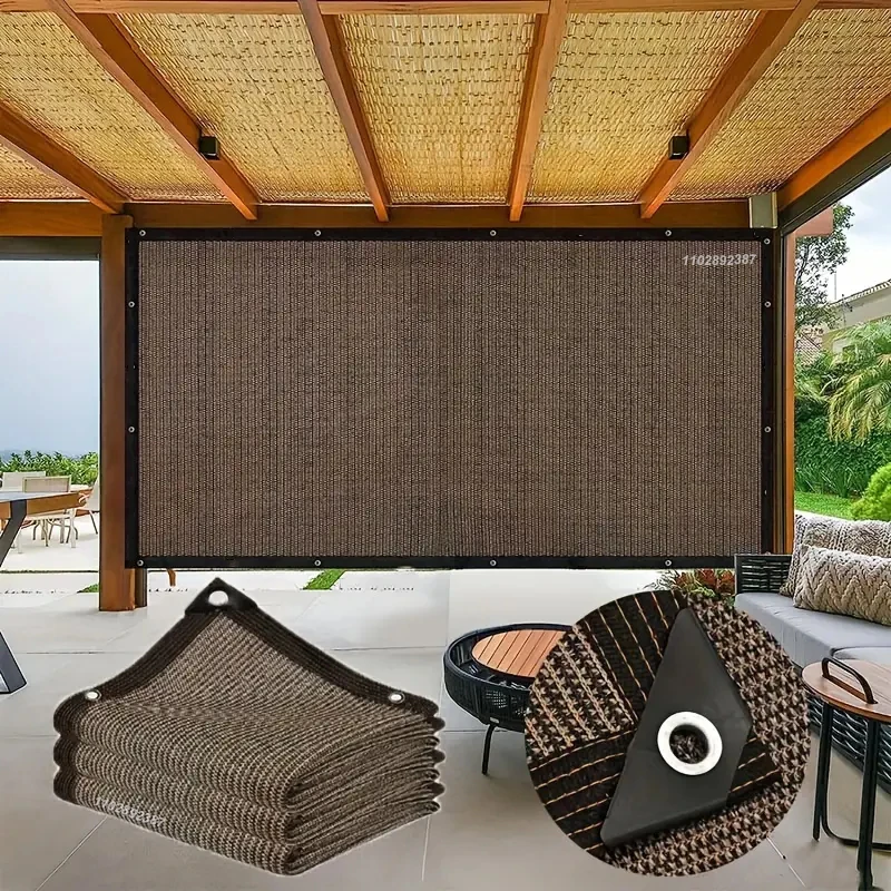 12 pin sunshade coffee HDPE sunshade net Home garden UV protection 85-90% sunshade net Balcony sunshade Car shed