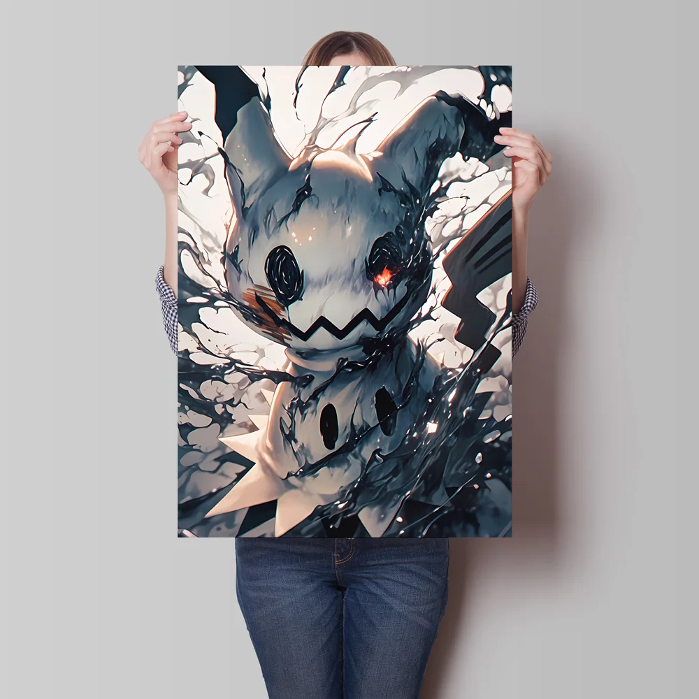 Pokemon Aquarell-Dekorationsgemälde Pikachu Gengar Einzigartige Kunst für Schlafzimmer Wohnzimmer Geheimnisvolle Dekoration für Anime-Liebhaber – Detail 4