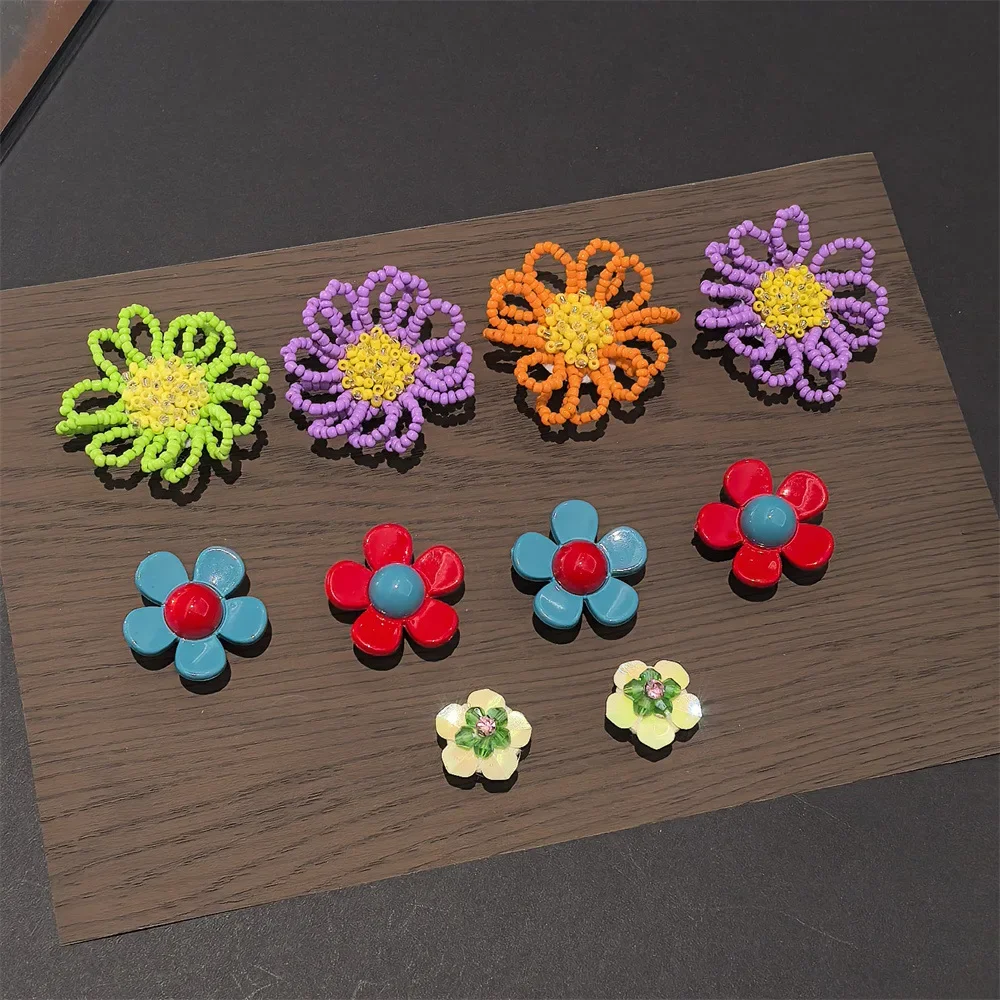 Dopamine Handcrafted Beaded Jelly Shoes Sandals Accessory DIY Decorative DIY Shoe Flower Slippers Colorful Buckles DIY Accessory