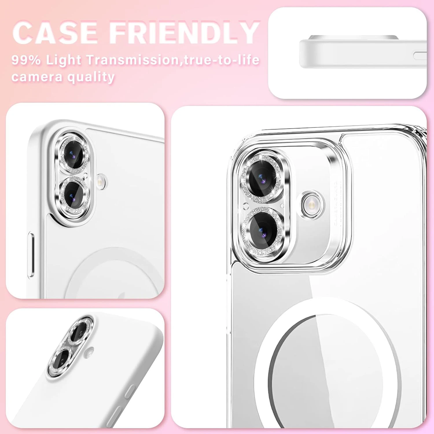 1-3PCS Shining Tempered Glass Camera Protectors for IPhone 17 17Pro 17Air 17ProMax HD Clear Hardness Lens Protective Cover - Image 3