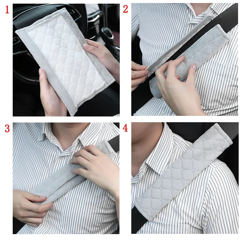 Universal Car Seat Belt Protector Cover Soft Warm Plush Safety Belt Shoulder Protector Auto Interior Decoration Accessories