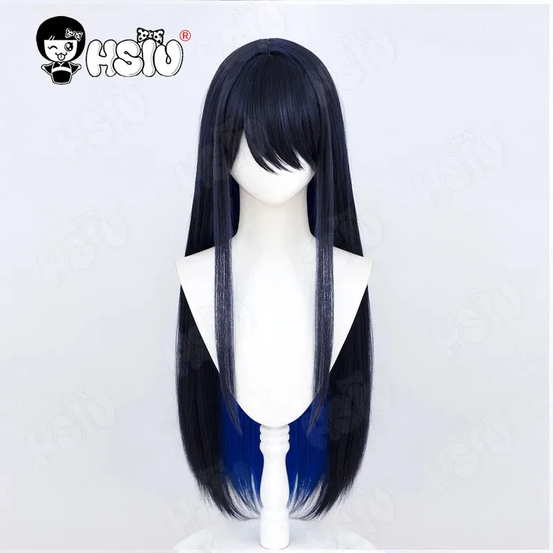 Jomae Saori Cosplay Wig HSIU 80cm Black Blue Mixed Blue Long Hair Synthetic Wig Game Blue Archive Jomae Saori Cosplay Wig