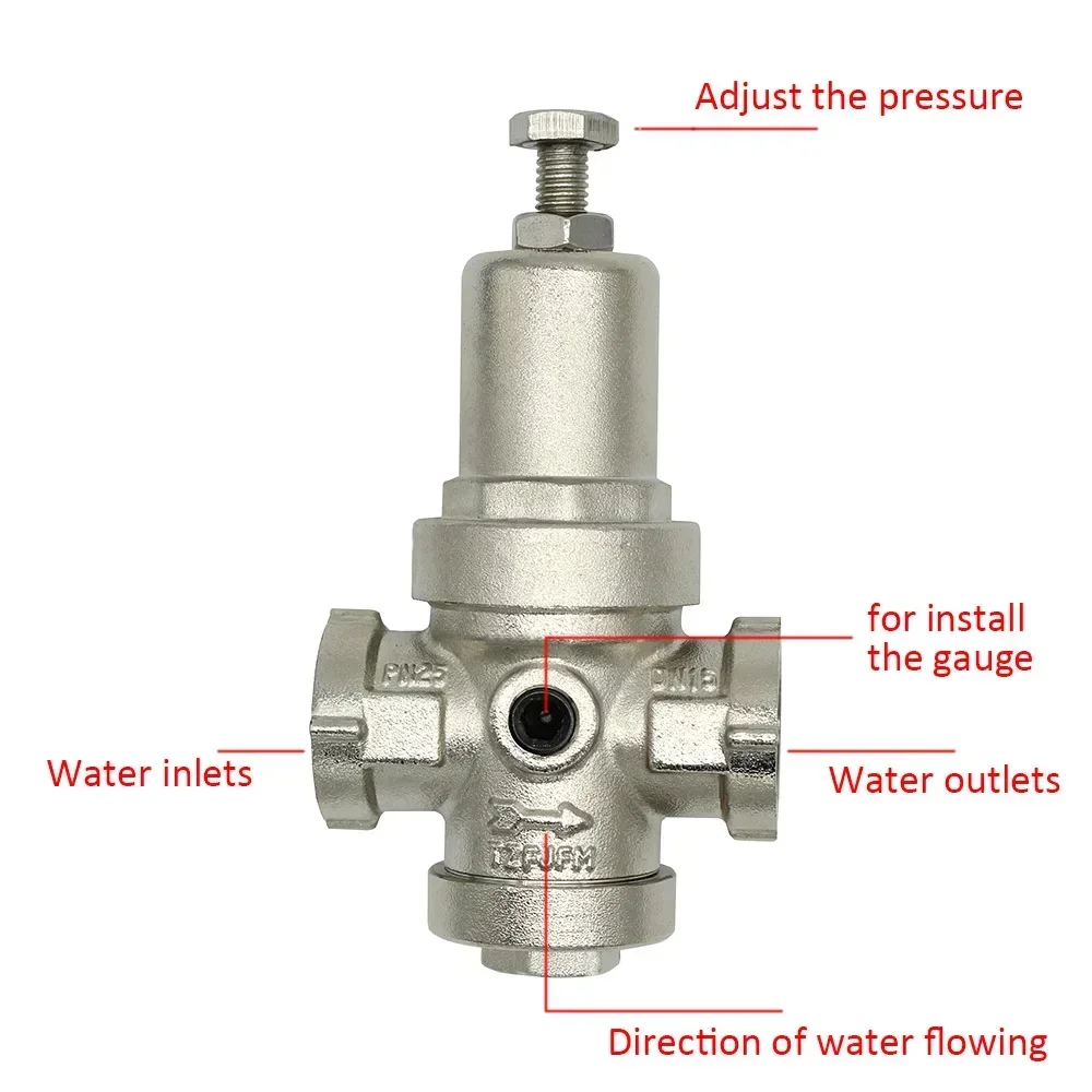 brass water pressure reducing valve reducer regulator 1/2