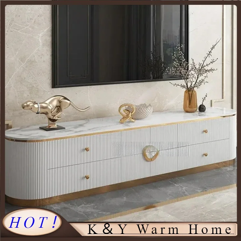 

lowboard Cheap Tv Stand Cabinet Luxury Drawers Center Light Modern Table Sliding Unit mesa para televisor Furniture Living Room