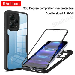 360 Full Body Front+Back Clear Case Shelluxe For Xiaomi Redmi Note 12 13 Pro Plus + Note12 Note13 5G Silicone Double Sided Cover