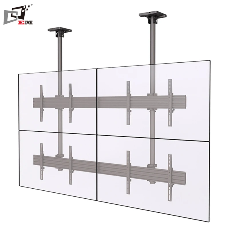 Image 5: Support mural de plafond réglable 2x2 pour écran vidéo, support de montage pour téléviseur, pour publicité commerciale, affichage multi-écrans professionnel