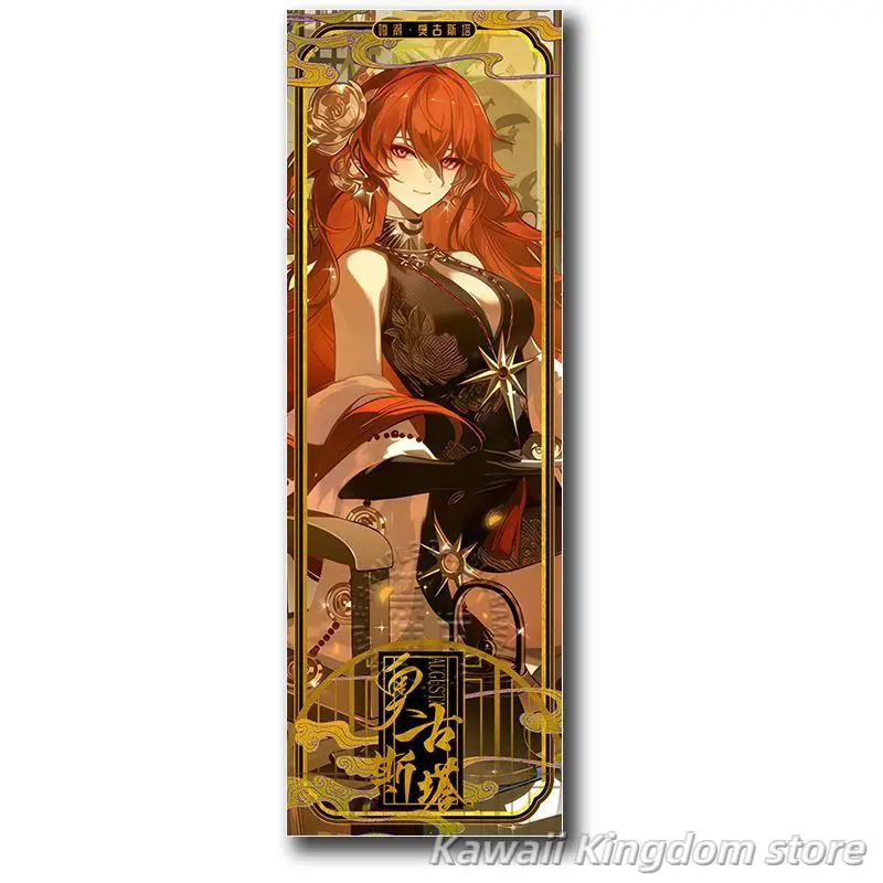 Wuthering موجات أوغوستا تأثيري الليزر تذكرة كتلة مفتاح سلسلة شارة بطاقة بريدية 6 قطعة/المجموعة التميمة طالب ملحق المشجعين هدية