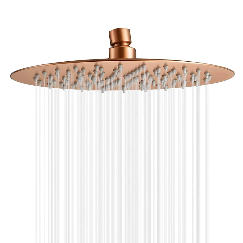 Bathroom Rain shower head stainless steel Ultrathin water pressurize shower head in rose gold, matte black, brushed gold