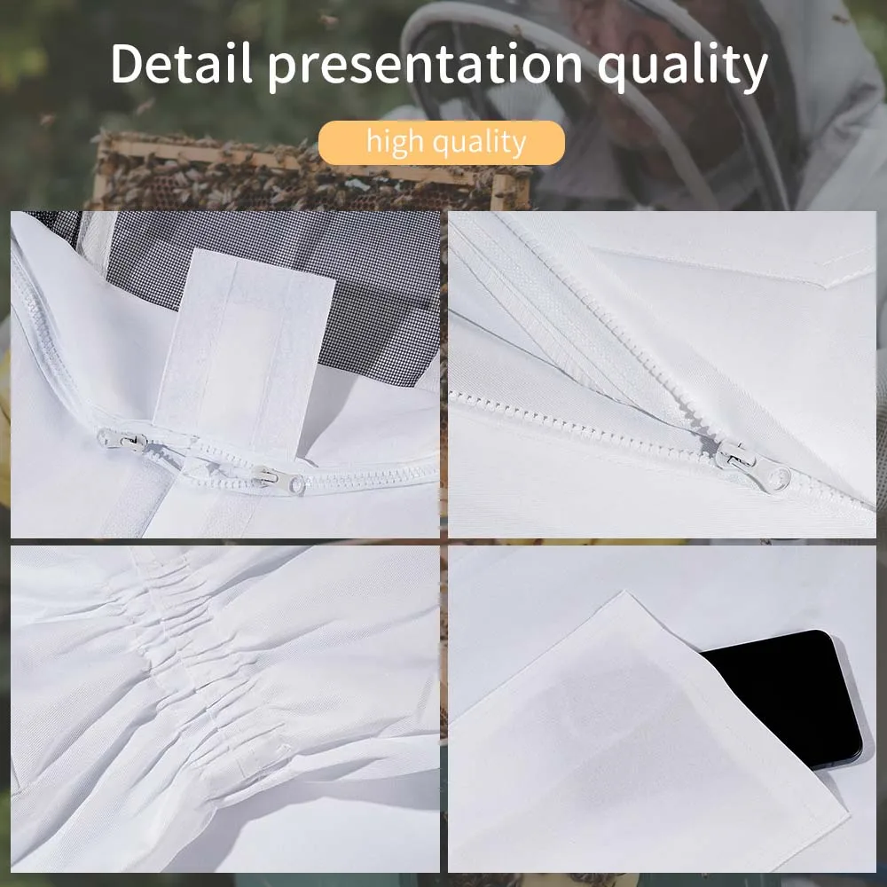Full Body Beekeeping Clothing Professional Beekeepers Bee Protection Beekeeping Suit Safty Veil Hat Dress All Body Equipment