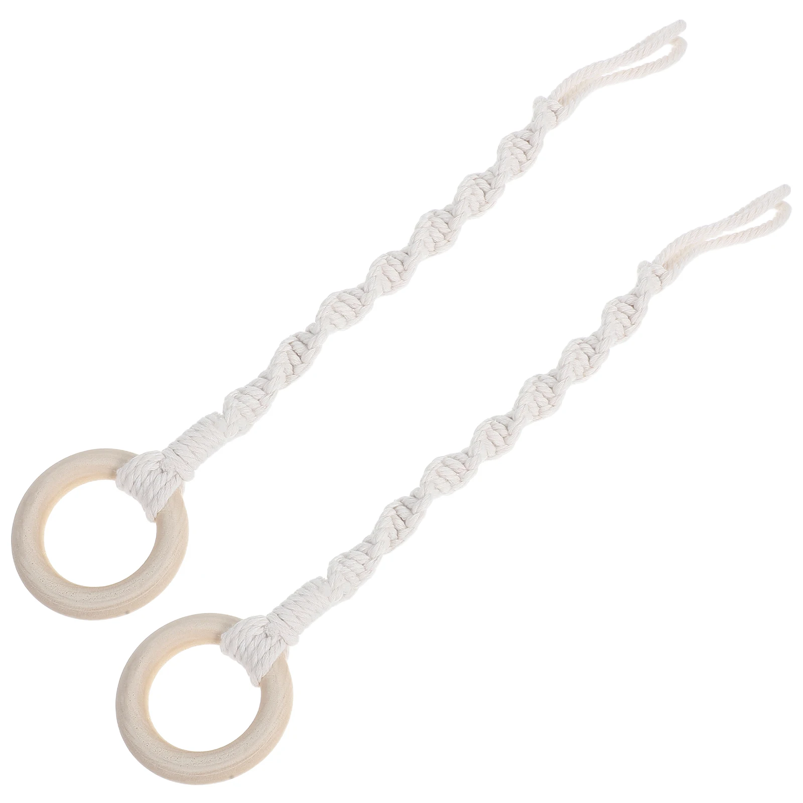 2pcs 식물 걸이 익스텐더: 식물을 걸기위한 손으로 짠 면 로프 Boho Macrame 화분 걸이 실내 야외 발코니 정원