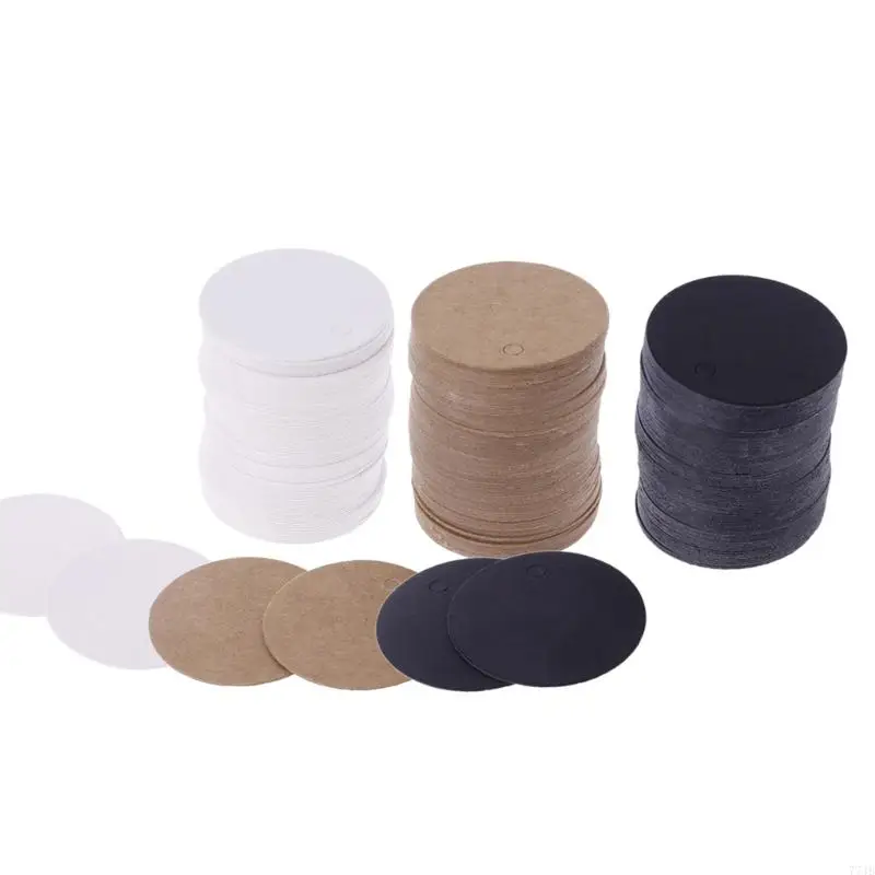 77JB 100pcs trống giấy Kraft Hang Tags Tiệc cưới Label Label Thẻ quà tặng 4cm