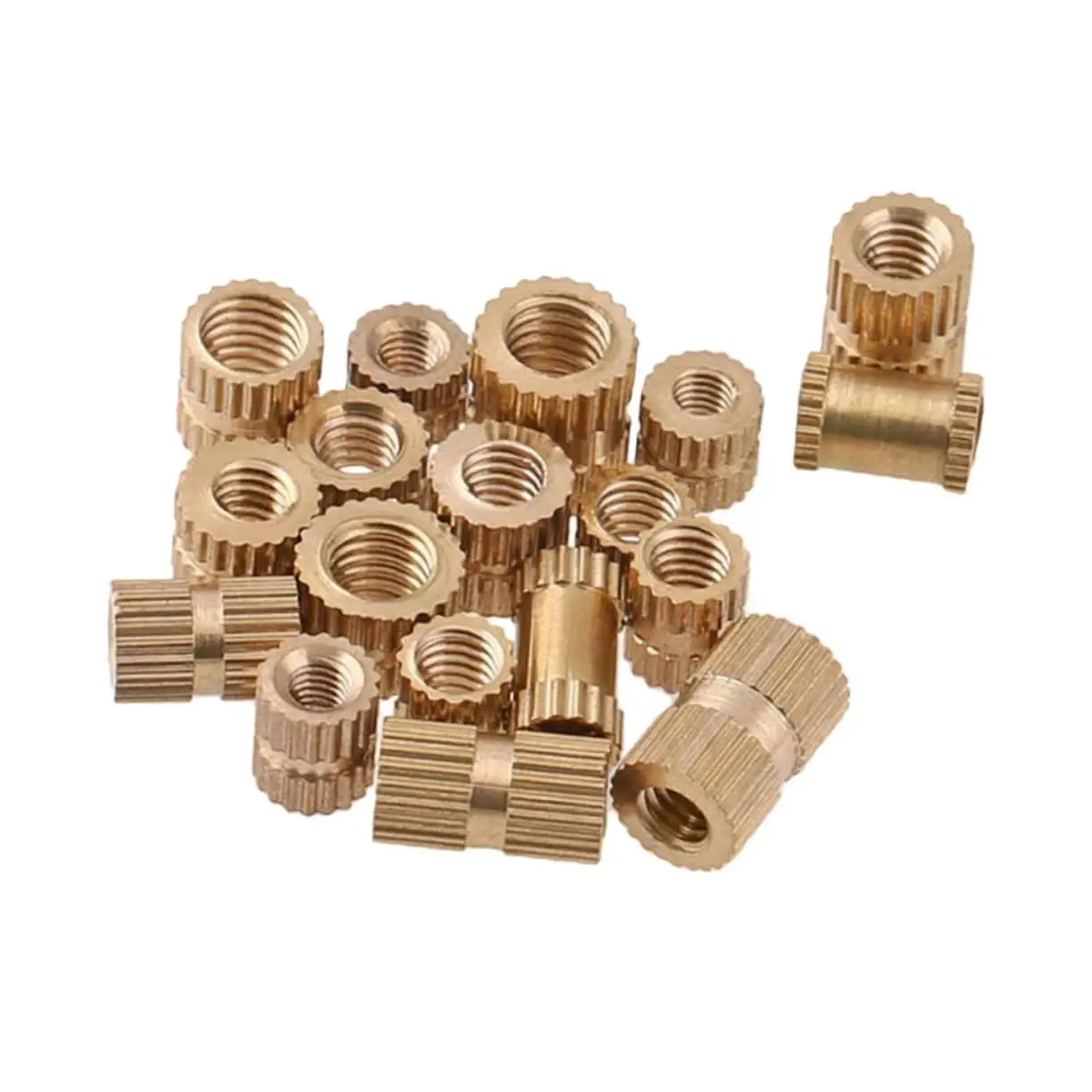 330Pcs Hot Melt Brass Inserts, Double Vertical Knurled Embedded Injection Molding Nuts Assortment Kit M2 M3 M4 M5