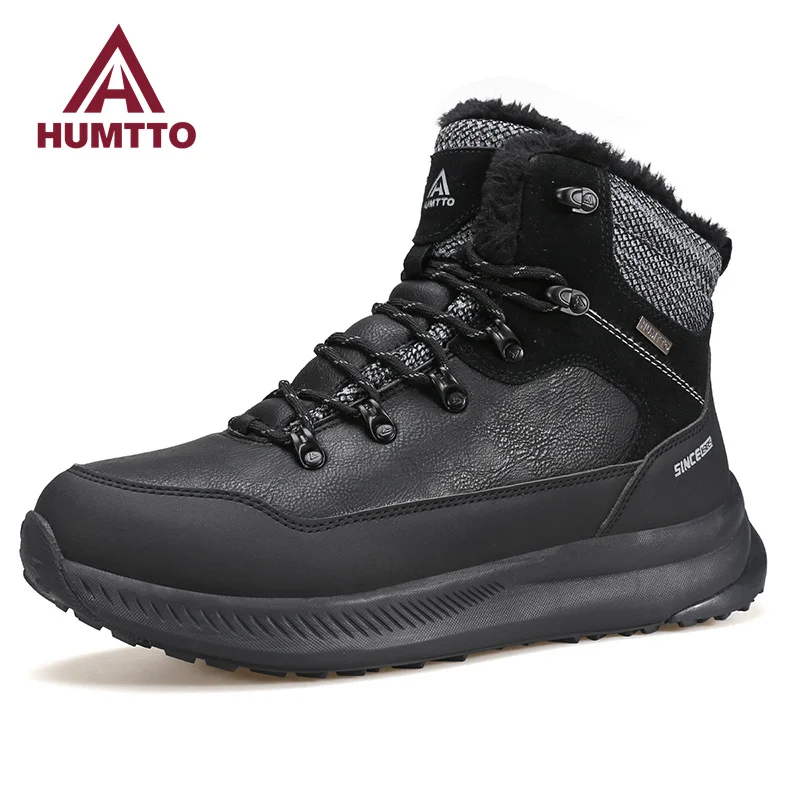 HUMTTO Leather Hiking Shoes Winter Sports Camping Snow Boots for Men Luxury Designer Outdoor Climbing Trekking Sneakers Men\'s