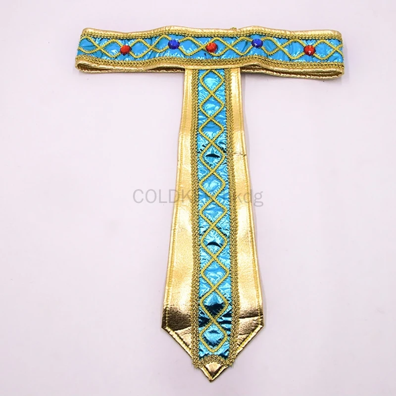Halloween Egyptian Costume Accessory Set King Pharaoh Belt Collar Wristbands King Costume for Men Role Play Cosplay