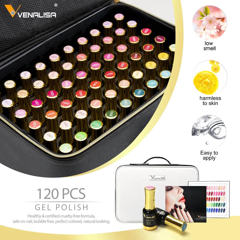 Venalisa VIP Kit 12ml Whole Set 120pcs Gel Polish Full Cover Pigment Varnish Soak Off LED UV Nail Gel Polish Nail Salon Used