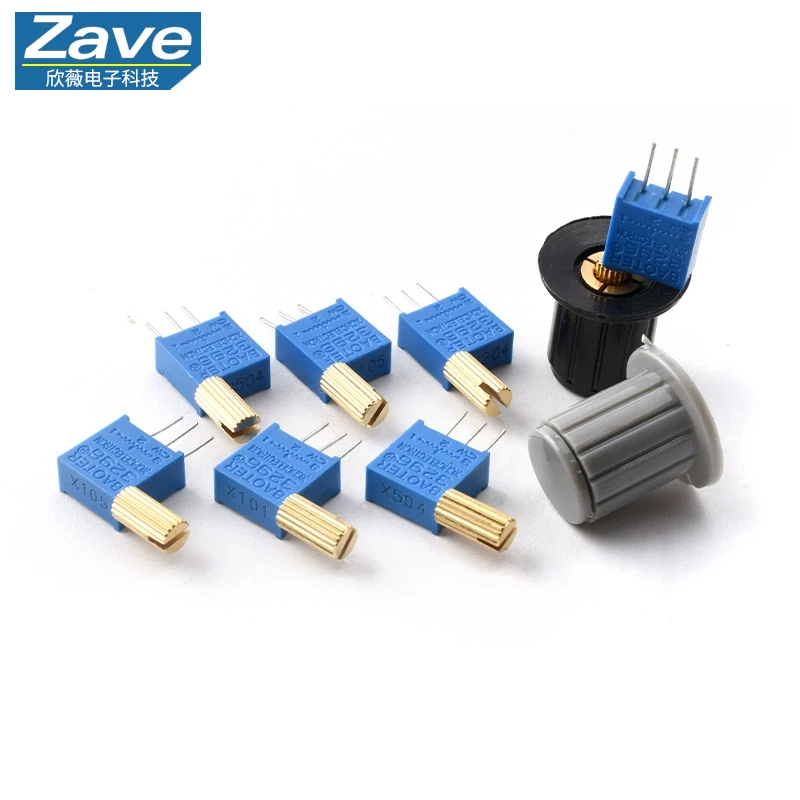 3296W/X Multi-Turn Adjustable Potentiometer - 1K/2K/5K/10K/20K/50K/100K/200K/500K/1M (Metal Long Shaft)