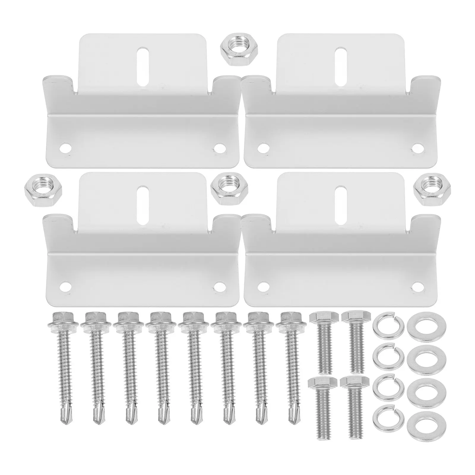 4Pcs Rv Z Solar Panel Brackets Aluminum Mounting Kit for Boat Trailer Roof DIY Installation Solar Support Hardware