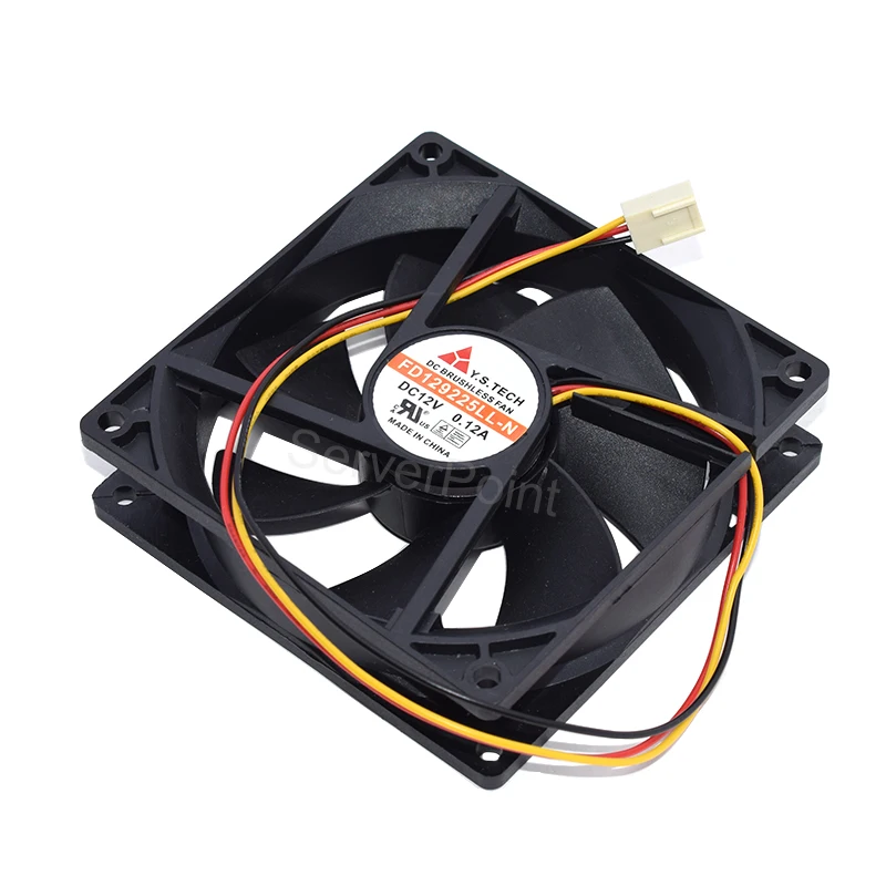 Original for Y.S TECH FD129225LL-N DC 12V 0.12A 90x90x25mm 3-Wire Server Cooling Fan