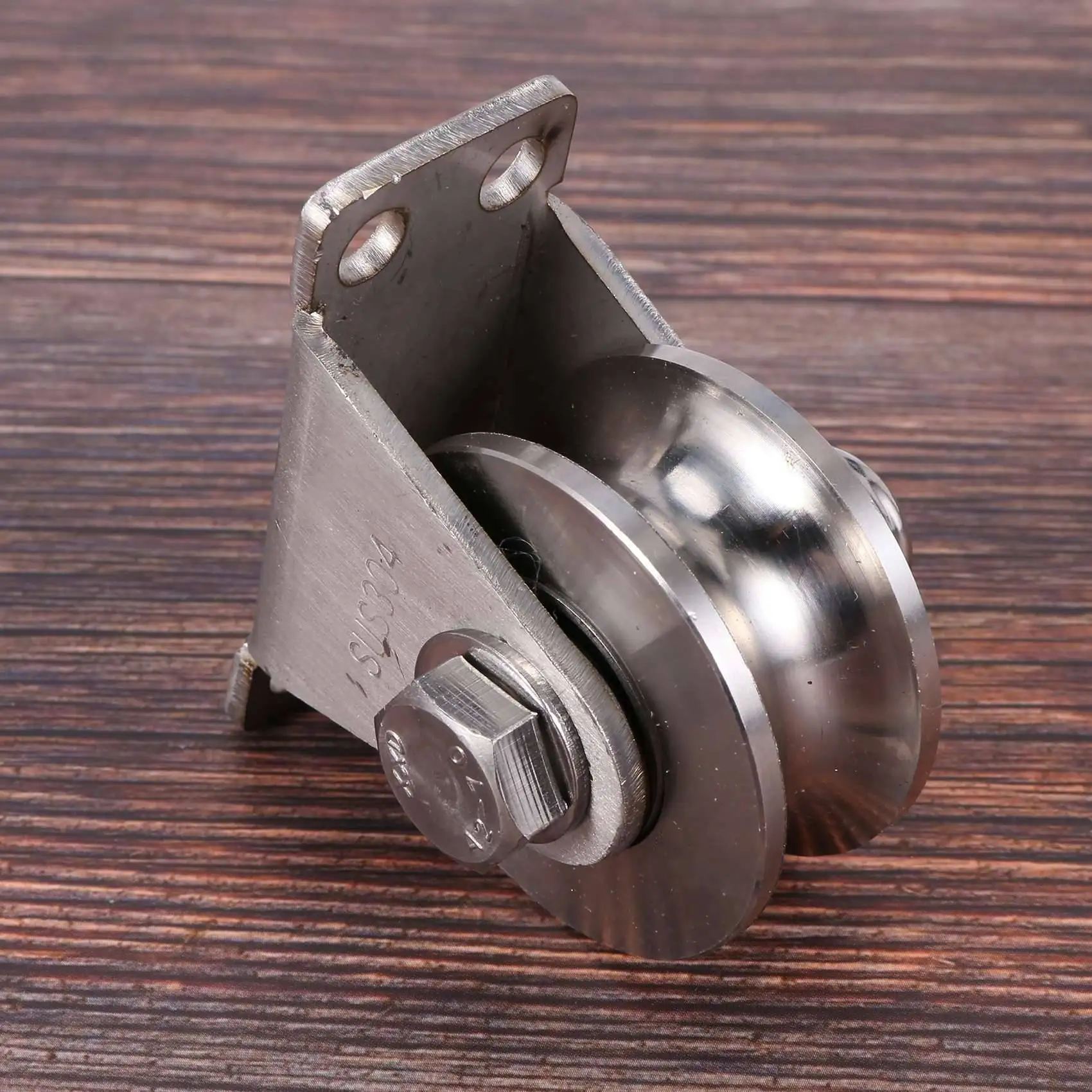 A02M-4Pack U-Type Stainless Steel Pulley Block Mute Bearings Groove Sliding Roller Track Wheel