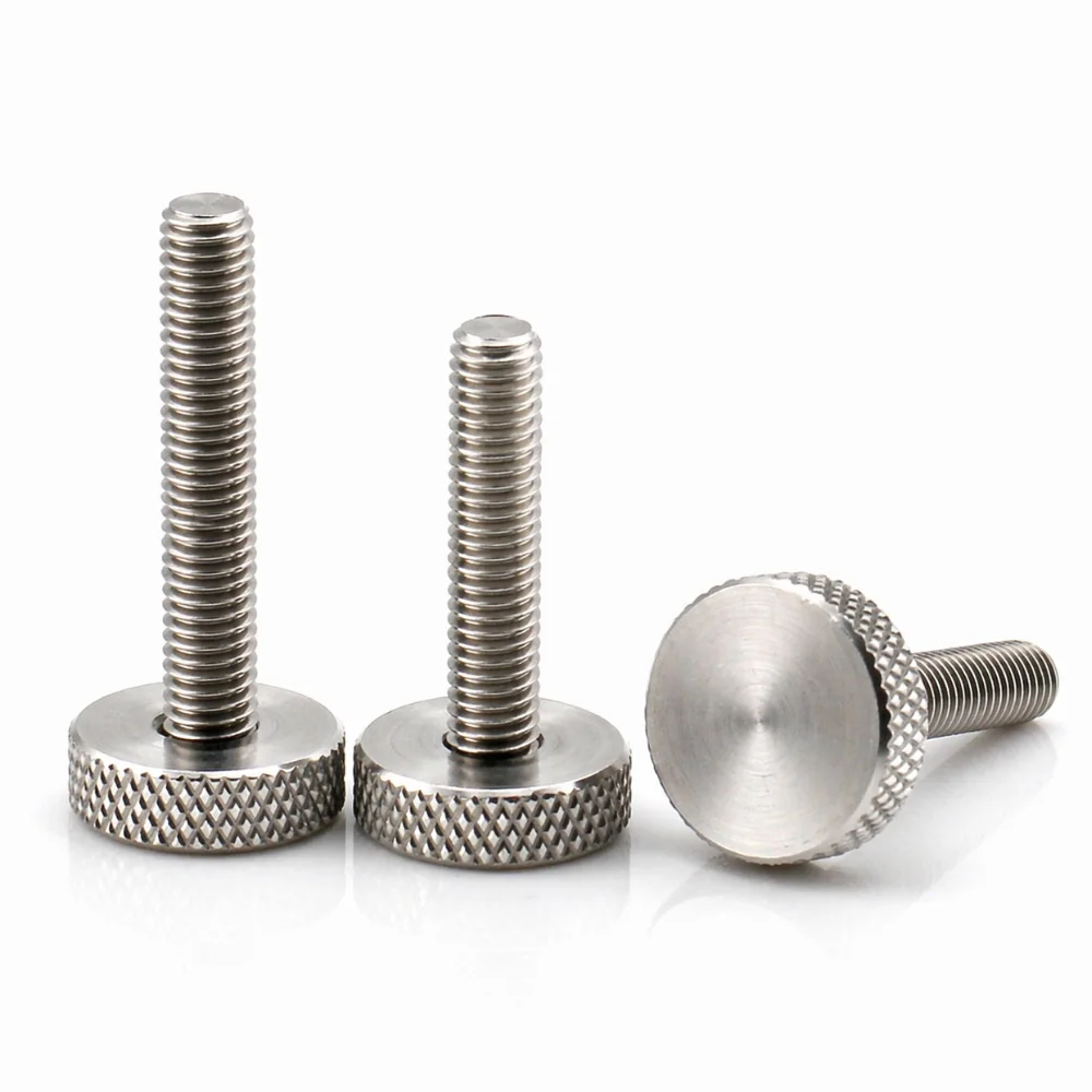 304 Stainless Steel Knurled Thumb Screws GB835 Large Round Head Hand Tighten Adjusting Bolts M2-M10