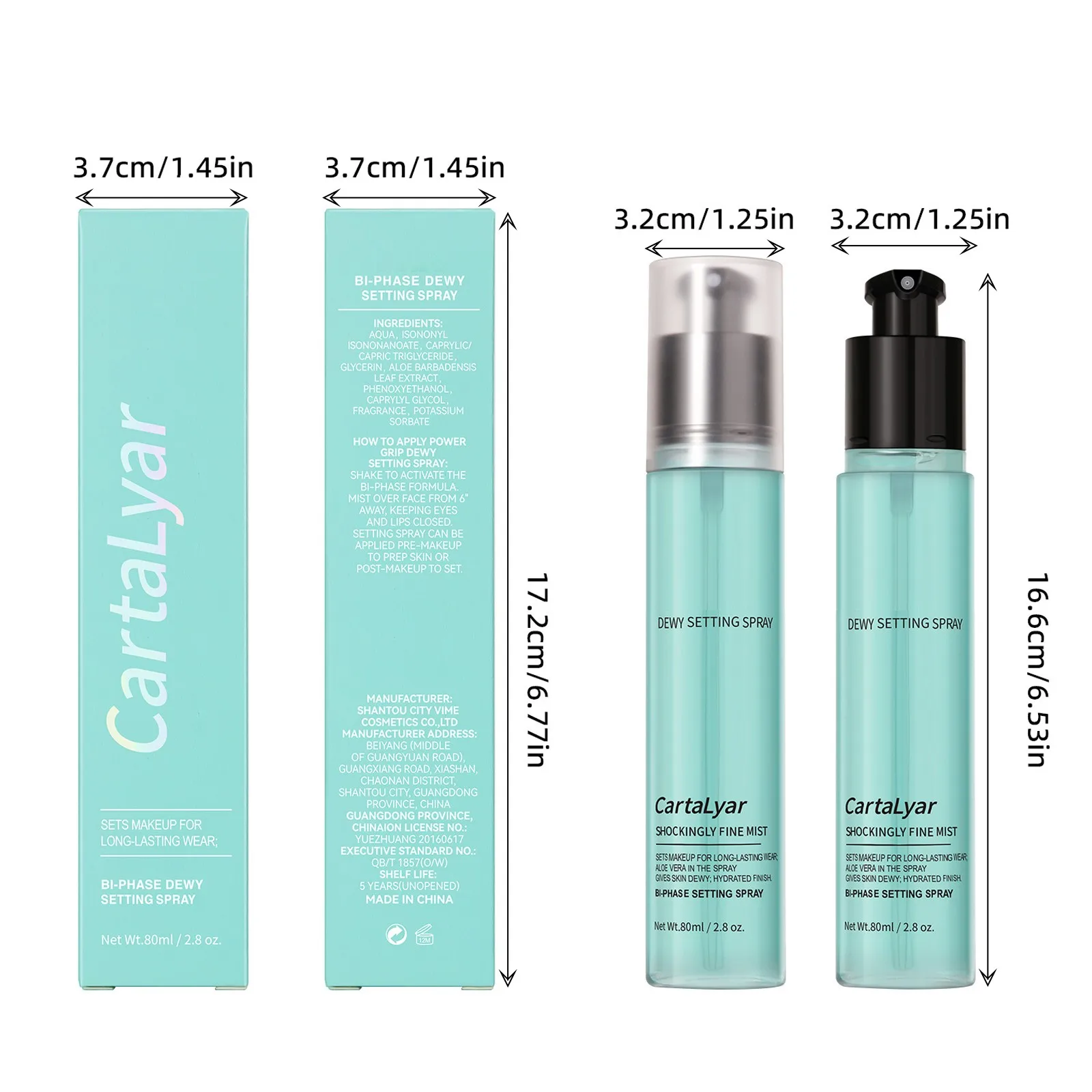 80ml Makeup Setting Spray Moisturizing Dual-Phase Gel Soft Focus Long Lasting Oil Control Waterproof And Makeup Retention