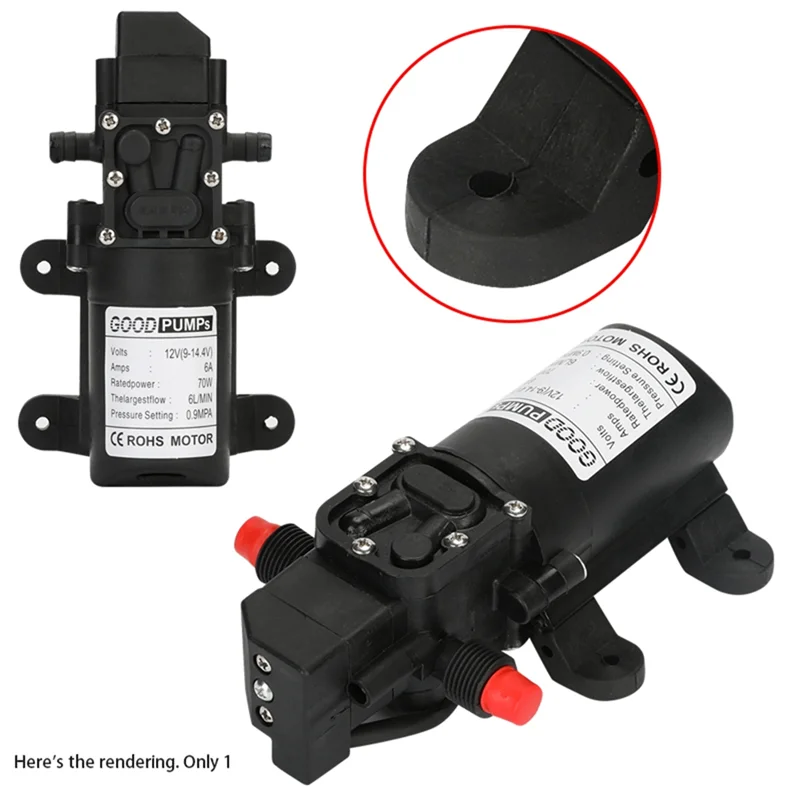 1Pcs Automatic Flow Switch 6L/Min DC12V 70W 130PSI AUTO Diaphragm Water Pump Self Priming Pumps, Straight