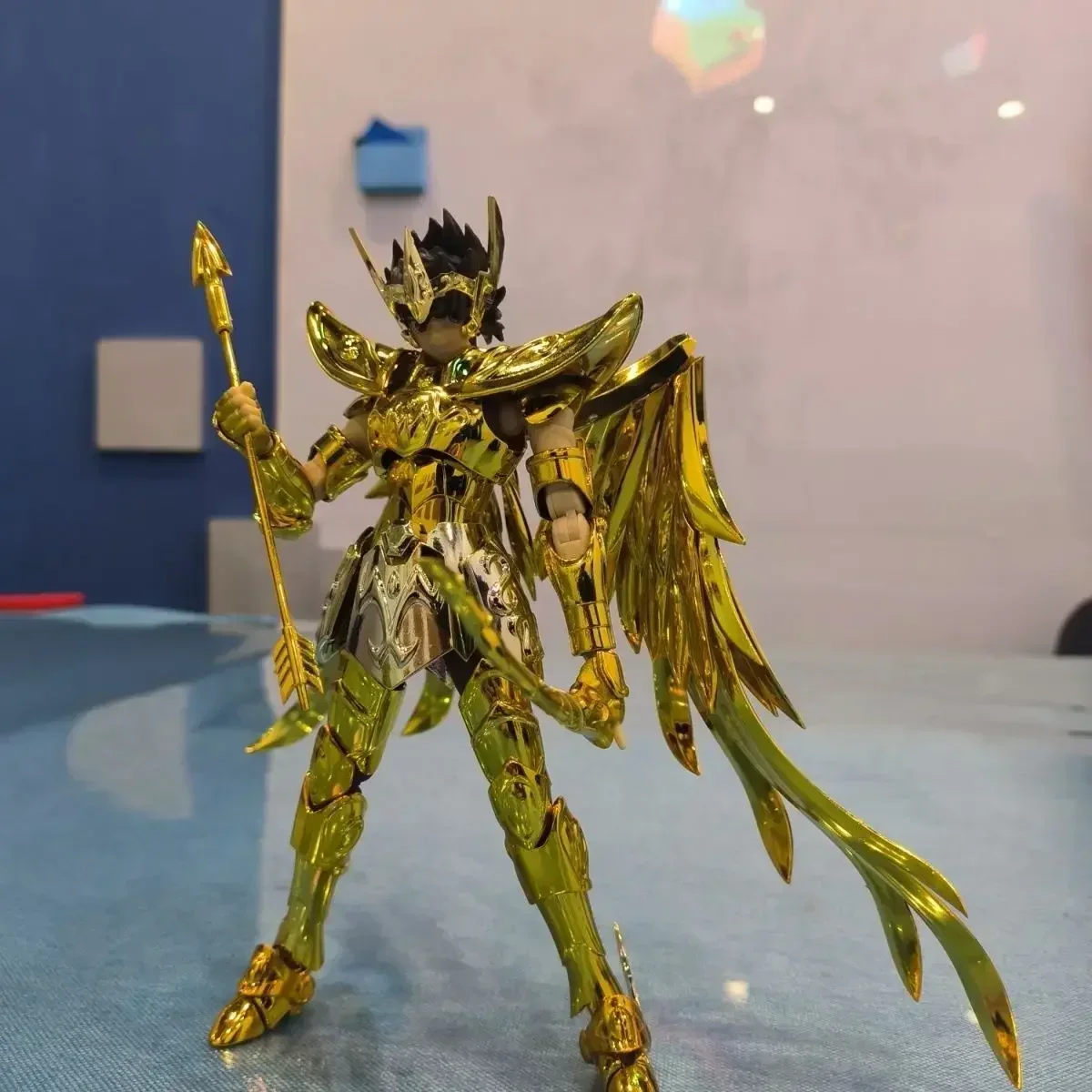 Saint Seiya Myth Cloth Ex Figuras Anime, Sagitário Aiolos, Cavaleiros do Zodíaco, Ornamento de Armadura, Modelo de Brinquedos, Em estoque, 17cm