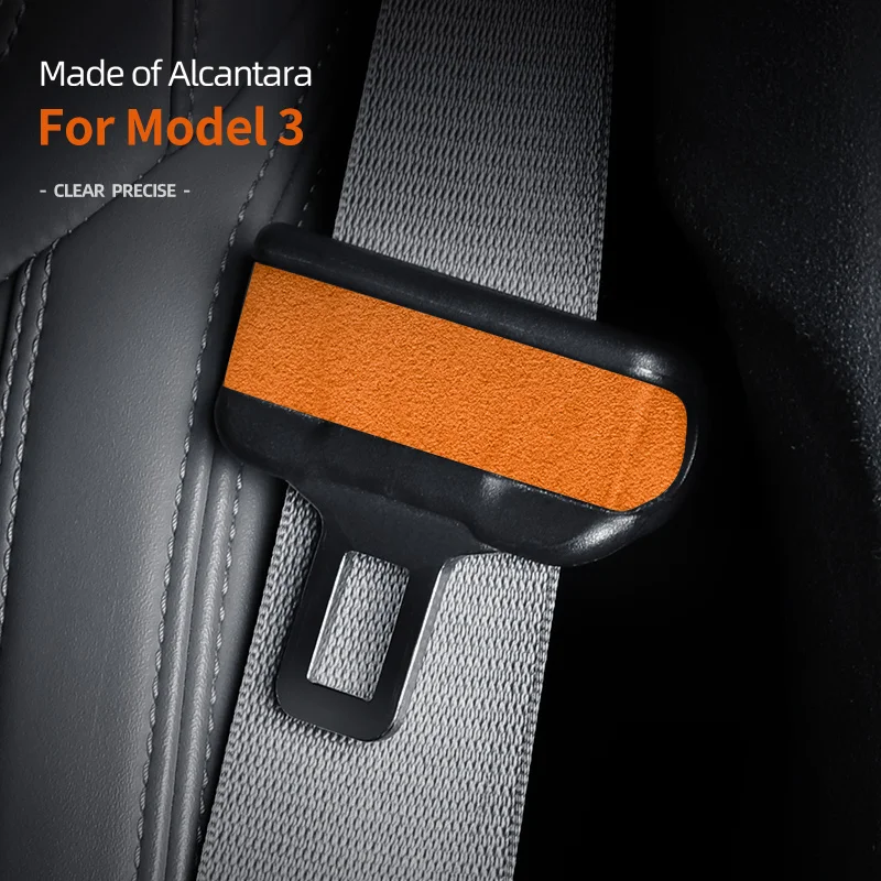 

Наклейка на пряжку автомобильного ремня безопасности, замша из алькантары для Tesla, новая модель 3, 2023, защитная наклейка на пряжку ремня безопасности, аксессуары